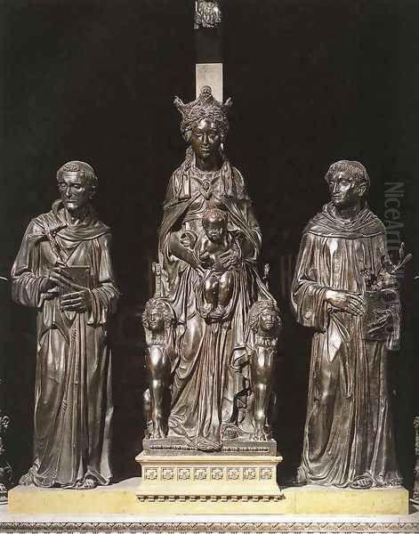 Madonna and Child between St Francis and St Anthony Oil Painting by Donatello