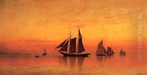 Calm at Sunset Oil Painting by Francis Augustus Silva