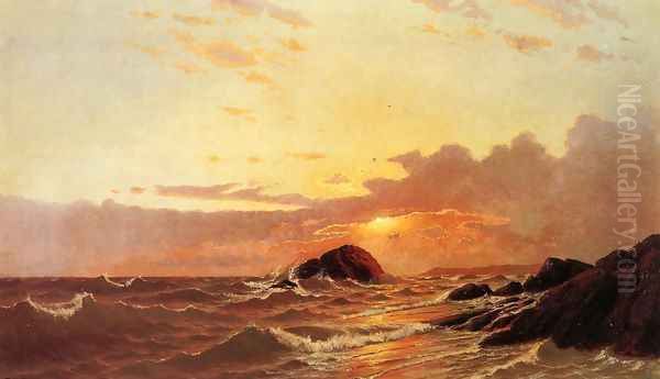 Off Newport, Rhode Island Oil Painting by Francis Augustus Silva