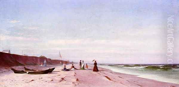 The Beach at Long Branch, New Jersey Oil Painting by Francis Augustus Silva