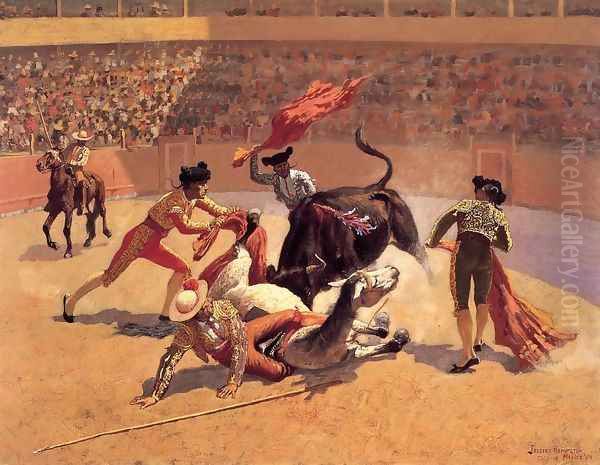 Bull Fight In Mexico Oil Painting by Frederic Remington