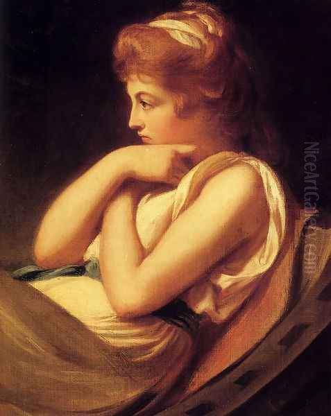 Serena In Contemplation Oil Painting by George Romney