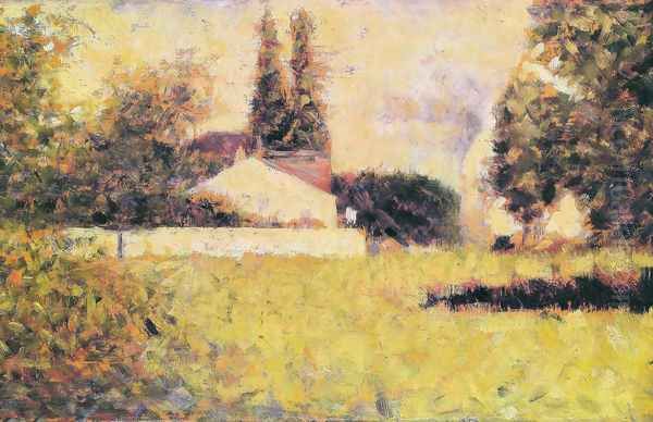 House between the trees Oil Painting by Georges Seurat