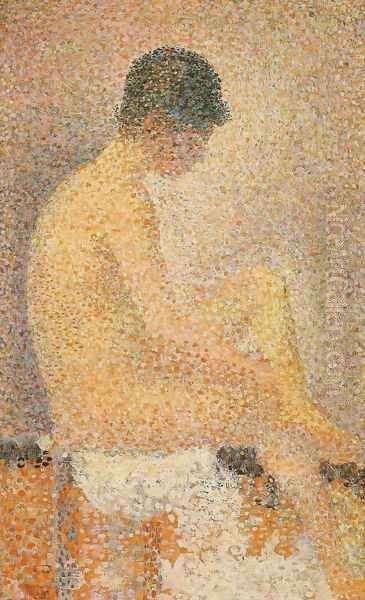 Side seated model Oil Painting by Georges Seurat