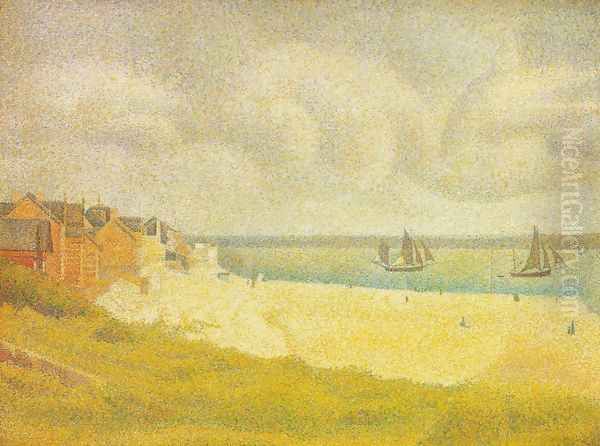 Sight of Le Crotoy from the north Oil Painting by Georges Seurat