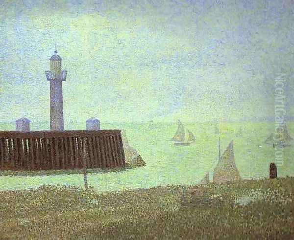 The End of a Jetty, Honfleur Oil Painting by Georges Seurat