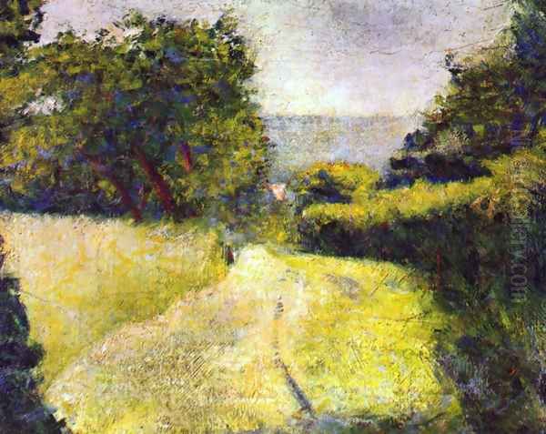 The Sunken lane Oil Painting by Georges Seurat