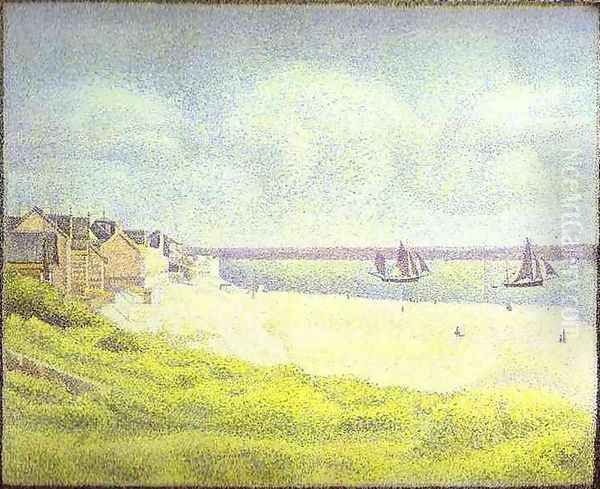 View of Crotoy, the Valley Oil Painting by Georges Seurat