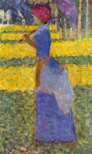 woman with umbrella Oil Painting by Georges Seurat