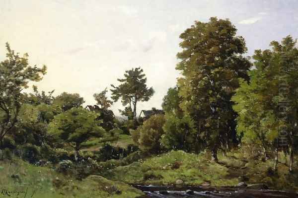 Landscape near St. Prive Oil Painting by Henri-Joseph Harpignies