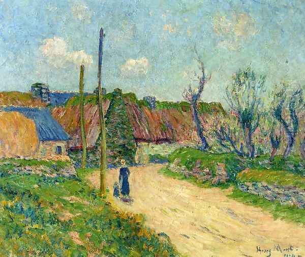 A Farm Oil Painting by Henri Moret