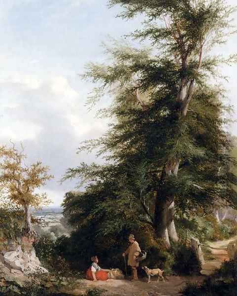 A Wayside Chat Oil Painting by Henry John Boddington