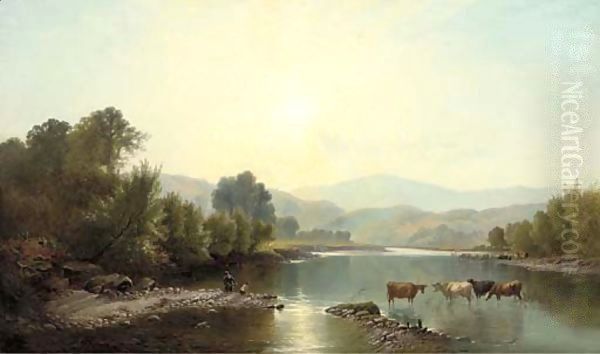 Morning On The Dee Oil Painting by Henry John Boddington