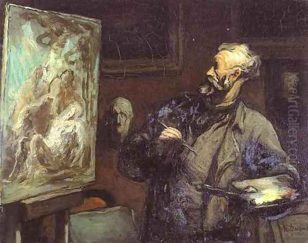 Self-Portrait Oil Painting by Honore Daumier