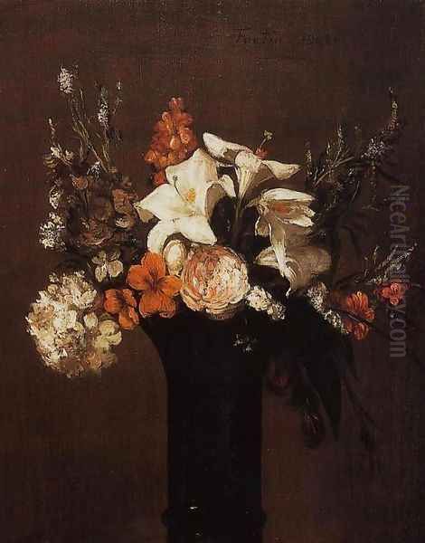 Flowers 2 Oil Painting by Ignace Henri Jean Fantin-Latour