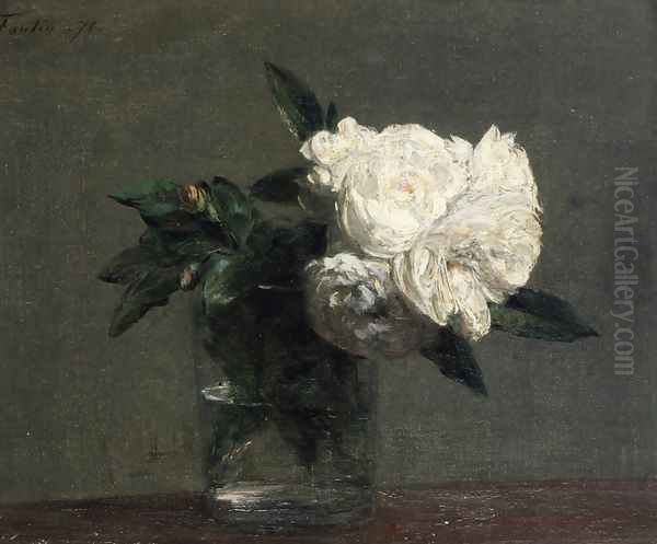 Roses 2 Oil Painting by Ignace Henri Jean Fantin-Latour