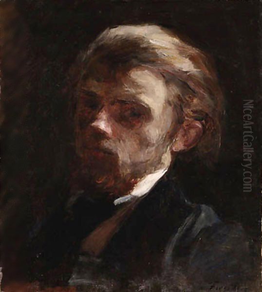 Self Portrait I Oil Painting by Ignace Henri Jean Fantin-Latour