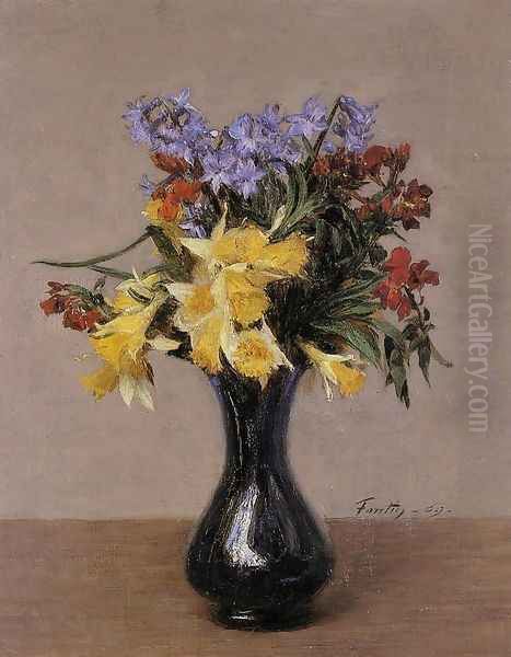 Spring Flowers Oil Painting by Ignace Henri Jean Fantin-Latour