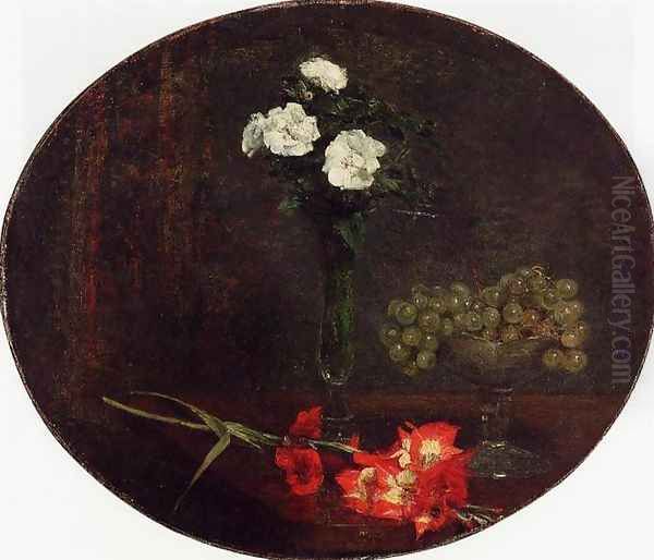 Still Life with Flowers I Oil Painting by Ignace Henri Jean Fantin-Latour