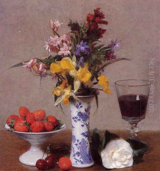 The Bethrothal Still Life Oil Painting by Ignace Henri Jean Fantin-Latour