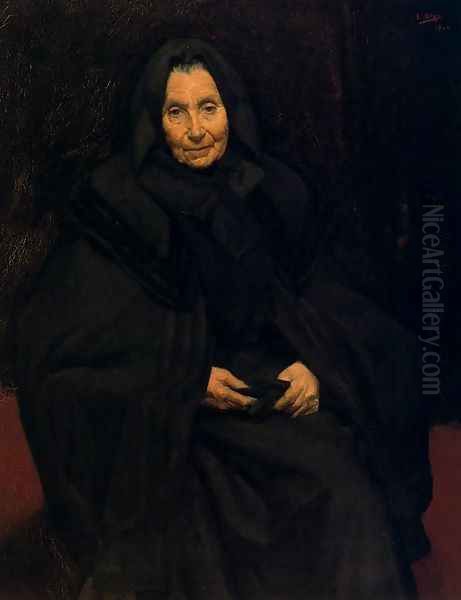 Madre del pintor Oil Painting by Ignacio Diaz Olano