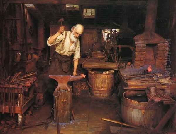 The Blacksmith Oil Painting by Jefferson David Chalfant