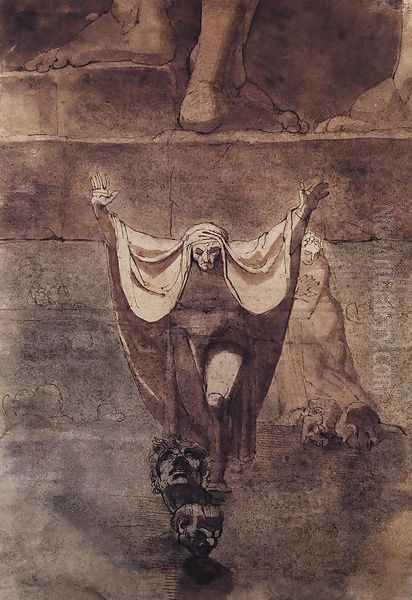 Dante and Virgil on the Ice of Kocythos Oil Painting by Johann Henry Fuseli