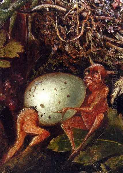 Fairies In A Bird's Nest (detail 2) Oil Painting by John Anster Fitzgerald