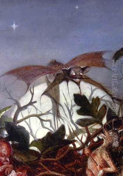 Fairies In A Bird's Nest (detail 3) Oil Painting by John Anster Fitzgerald