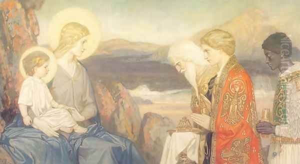 The Adoration of the Magi Oil Painting by John Duncan