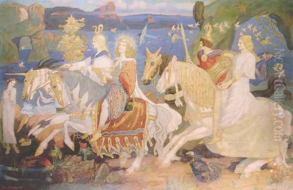 The Riders of the Sidhe Oil Painting by John Duncan