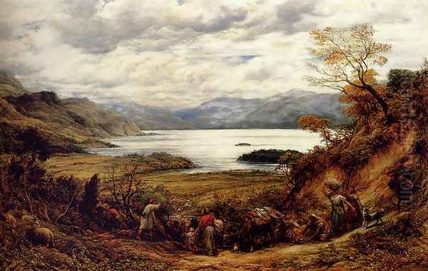 The Emigrants, Derwent Water, Cumberland Oil Painting by John Linnell