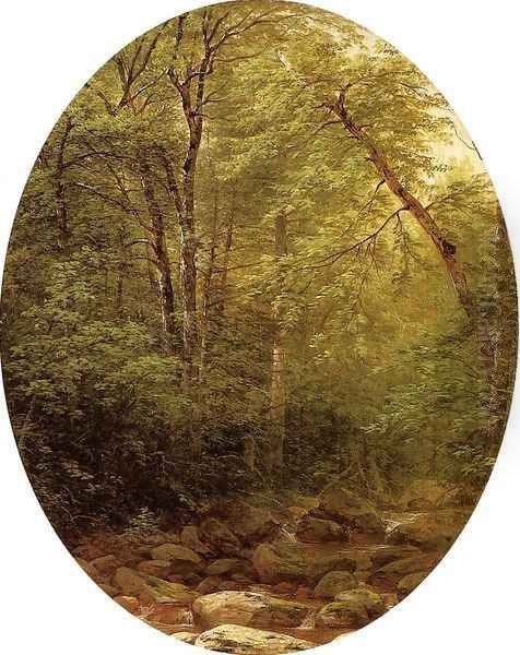 Above the Falls - Catskill Oil Painting by John William Casilear