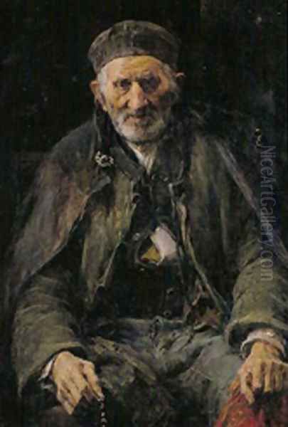 Anciano Oil Painting by Jose Benlliure Y Gil