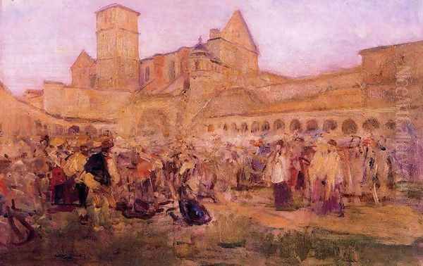 Procesion de Asi Oil Painting by Jose Benlliure Y Gil