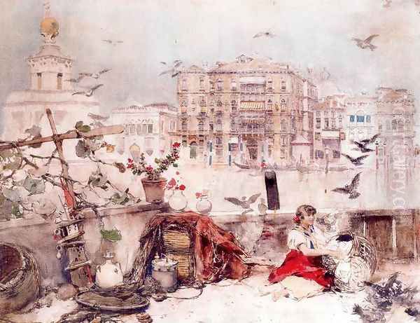 Venecia. El Gran Canal Oil Painting by Jose Benlliure Y Gil