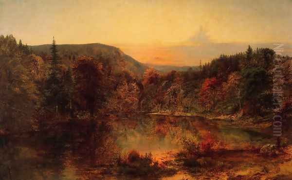 Sunset Landscape Oil Painting by Joseph Morviller