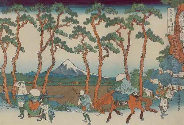 Hodogaya on the Tokaido Road (Tokaido Hodogaya) Oil Painting by Katsushika Hokusai