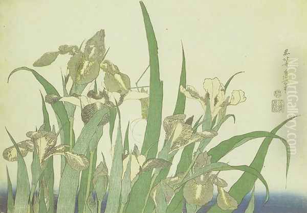 Irises Oil Painting by Katsushika Hokusai