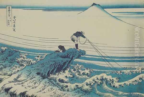 Kajikazawa in Kai Province (Koshu Kajikazawa) Oil Painting by Katsushika Hokusai