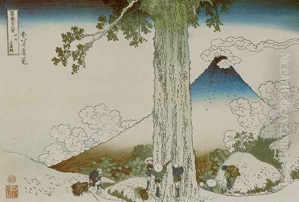 Mishima Pass in Kai Province (Koshu Mishimagoe) Oil Painting by Katsushika Hokusai