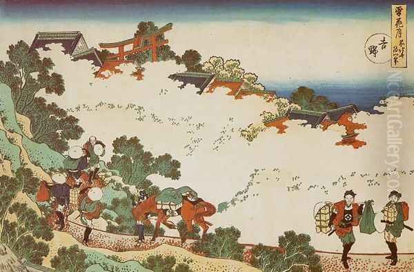 Mount Yoshino (Yoshino) Oil Painting by Katsushika Hokusai