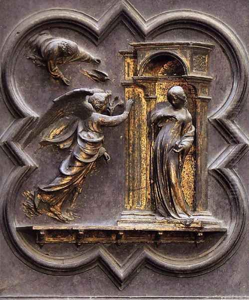 The Annunciation Oil Painting by Lorenzo Ghiberti