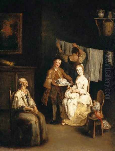 An Interior Oil Painting by Pietro Longhi