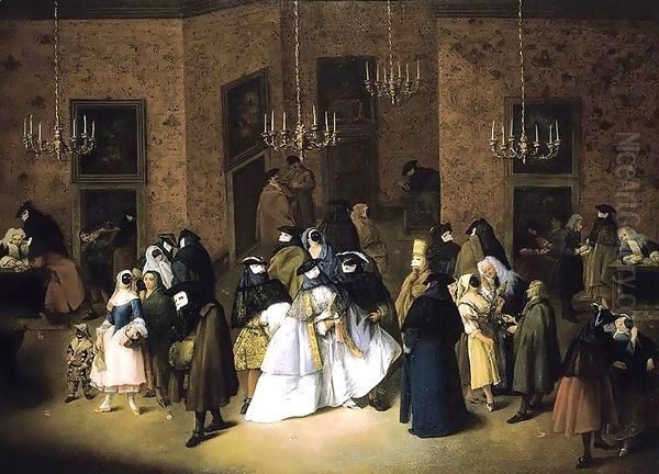 The Ridotto in Venice Oil Painting by Pietro Longhi