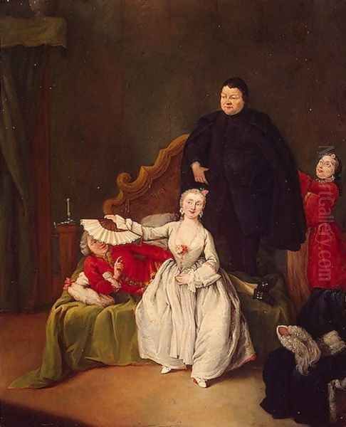 Theatrical Scene Oil Painting by Pietro Longhi