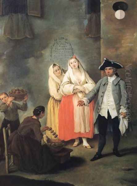 Vendor of Roast Meat Oil Painting by Pietro Longhi