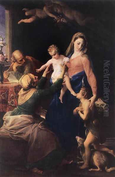 Holy Family Oil Painting by Pompeo Gerolamo Batoni