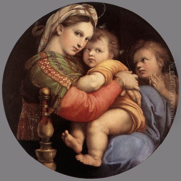 Madonna della Seggiola (framed) Oil Painting by Raffaelo Sanzio