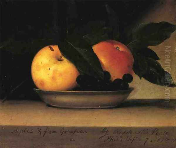 Apples and Fox Grapes Oil Painting by Raphaelle Peale